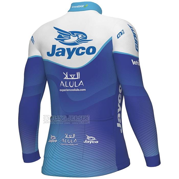 2023 Cycling Jersey Jayco Alula Blue White Long Sleeve and Bib Short